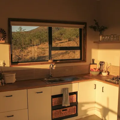 Built In Kitchen Farm Cabin